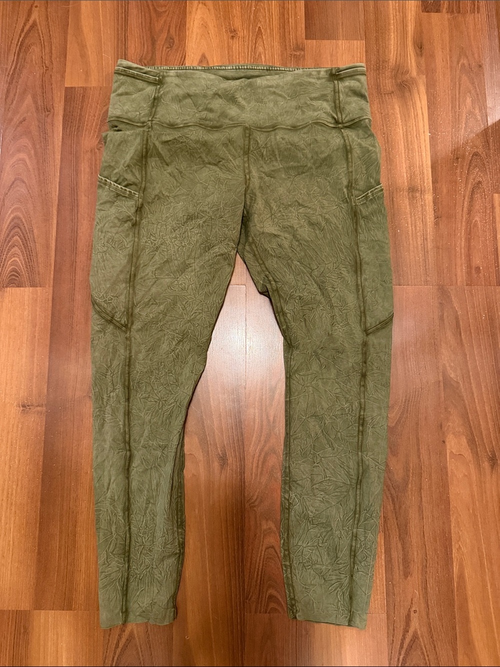 lululemon athletica Olive Green Textured High-Rise Leggings